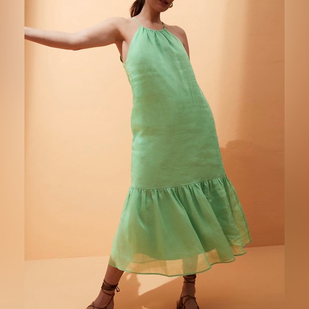 Banana Republic Ramie Halter Midi Dress